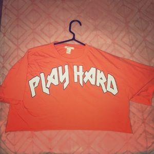 Forever 21 Play Hard Orange Crop Top (S)